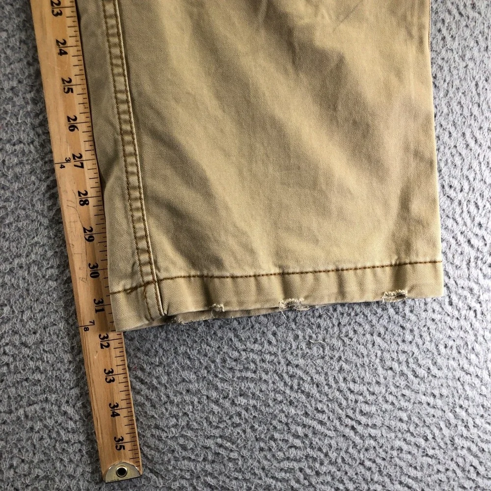 Vtg Aeropostale Pant Men 34x32 Khaki Baggy Y2K Skater Wide Leg Distressed Grunge